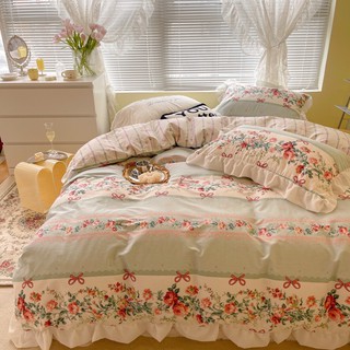 Set chăn ga gối cotton bèo korea 2021