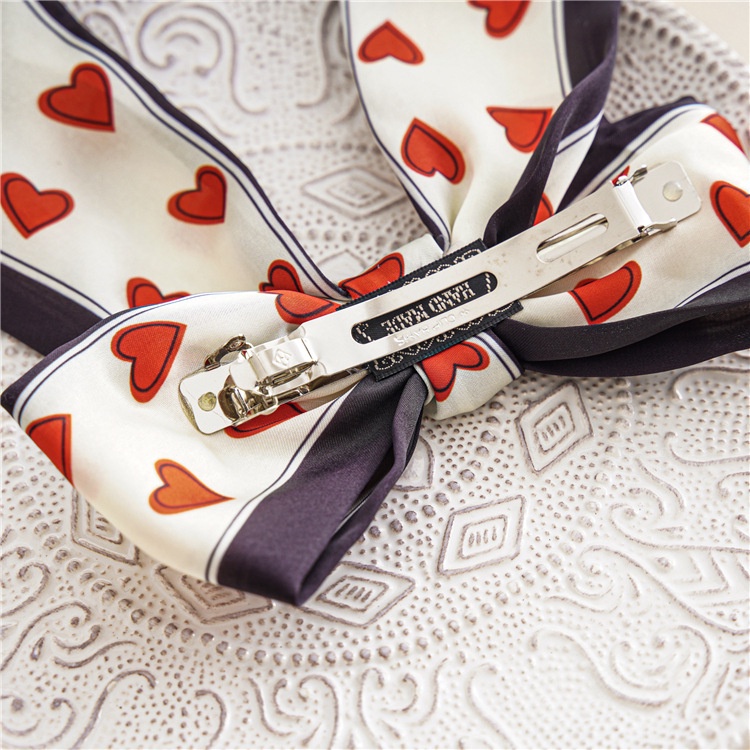 Kẹp tóc nơ satin họa tiết in phong cách hàn quốc thời trang cho nữ