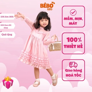 Váy đầm bé gái BEBOKIDS V01 thiết kế dáng xoè bồng công chúa mùa xuân 5 tầng bèo từ 1 đến 7 tuổi