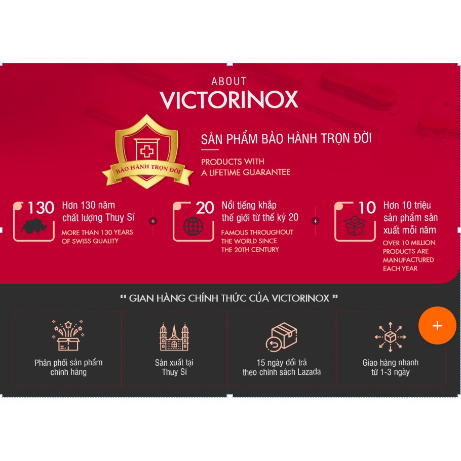 Dao Victorinox Victorinox 5.4233.36 cán đen, lưỡi răng cưa 36cm