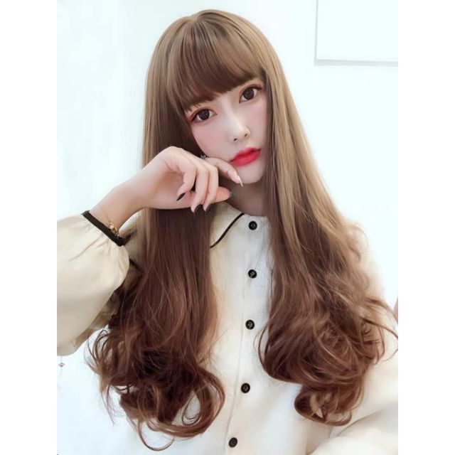 Tóc giả nguyên đầu xoăn  FREESHIP ❤️ ❤️ nguyên đầu xoăn tự nhiên kèm lưới tóc