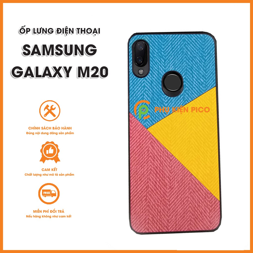 Ốp lưng Samsung M20 vải da cao cấp - ốp lưng Samsung Galaxy M20 chống sốc bảo vệ camera