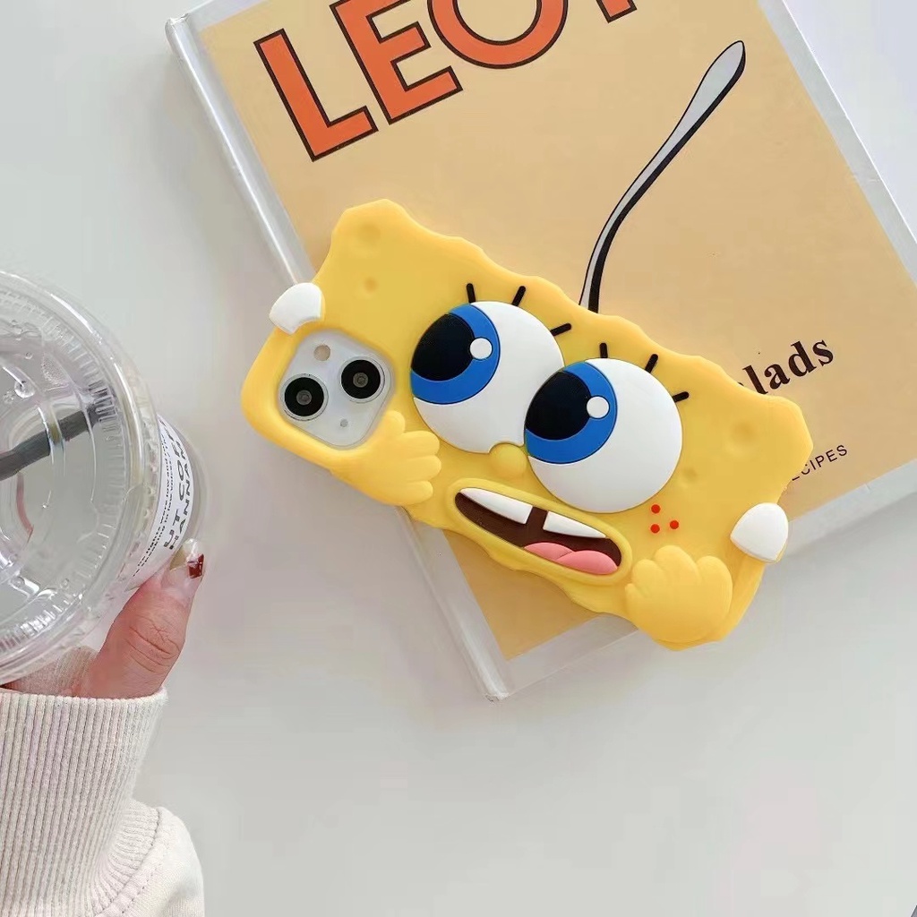 Ốp Điện Thoại Silicon Mềm Hình Spongebob Cho iPhone 14 Pro MAX 14 PLus 14 13 Pro MAX 12 Pro MAX 11 Pro MAX 7 8 6 6s PLus XR X XS MAX
