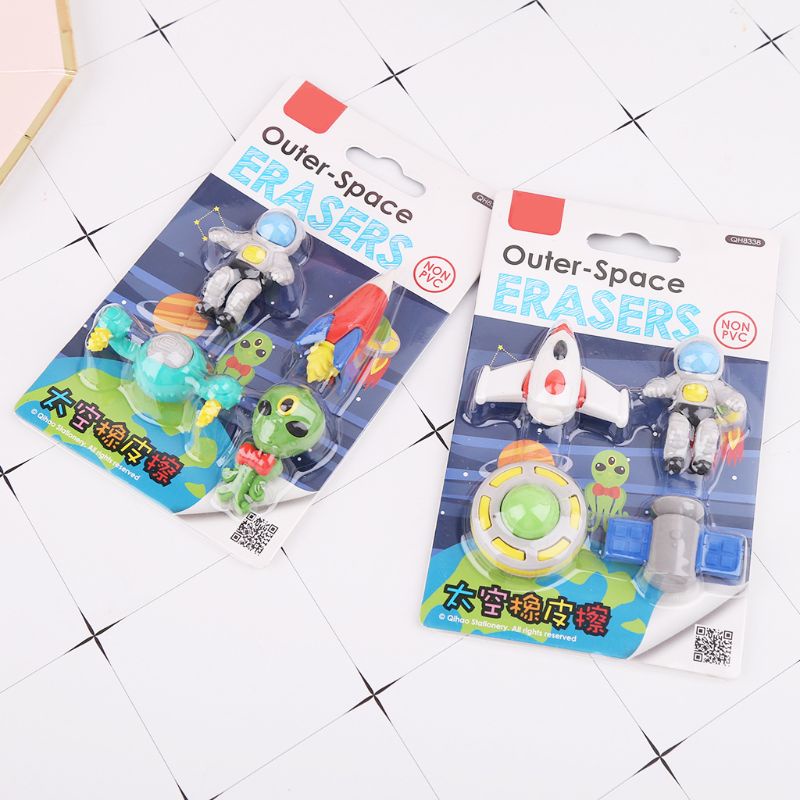 Set 4 Gôm Tẩy Hình Đĩa Bay Sáng Tạo Cho Trẻ Em