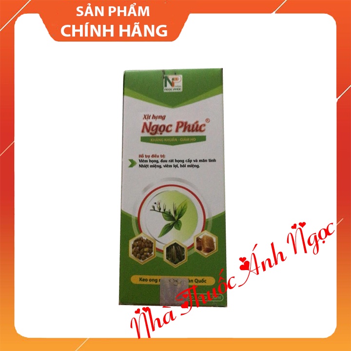 Xịt họng Ngọc Phúc chai 20ml - có tác dụng giúp làm dịu họng, giảm ho, giảm rát họng