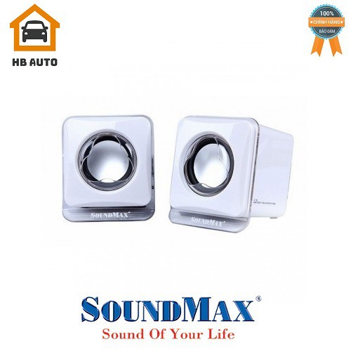 Loa vi tính Soundmax A-120 2.0 6W RMS Trắng – Hàng chính hãng