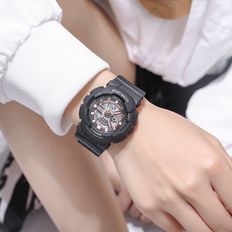 Đồng hồ thể thao nữ Sport watch SW050 chính hãng, điện tử, xem thứ, ngày, tháng, bấm giờ, báo thức, đèn led