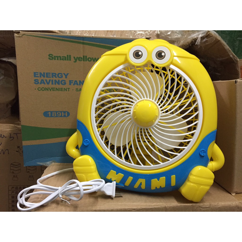 Quạt Mini Để Bàn Cartoon Fan Minion Vàng Siêu Dễ Thương