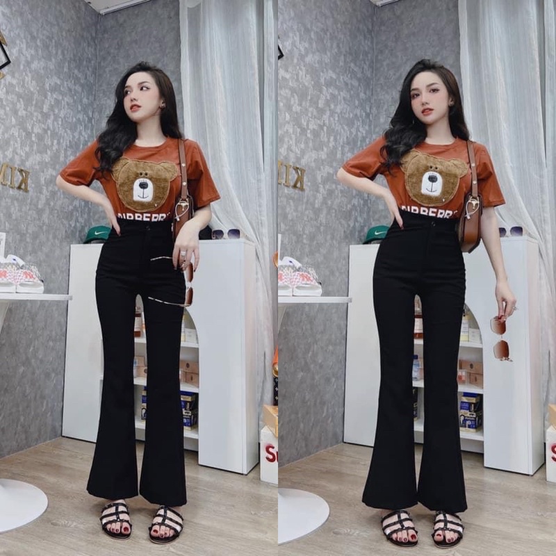 Quần Loe Dài Hàng cc L1 chất dày nặng tay, ảnh thật