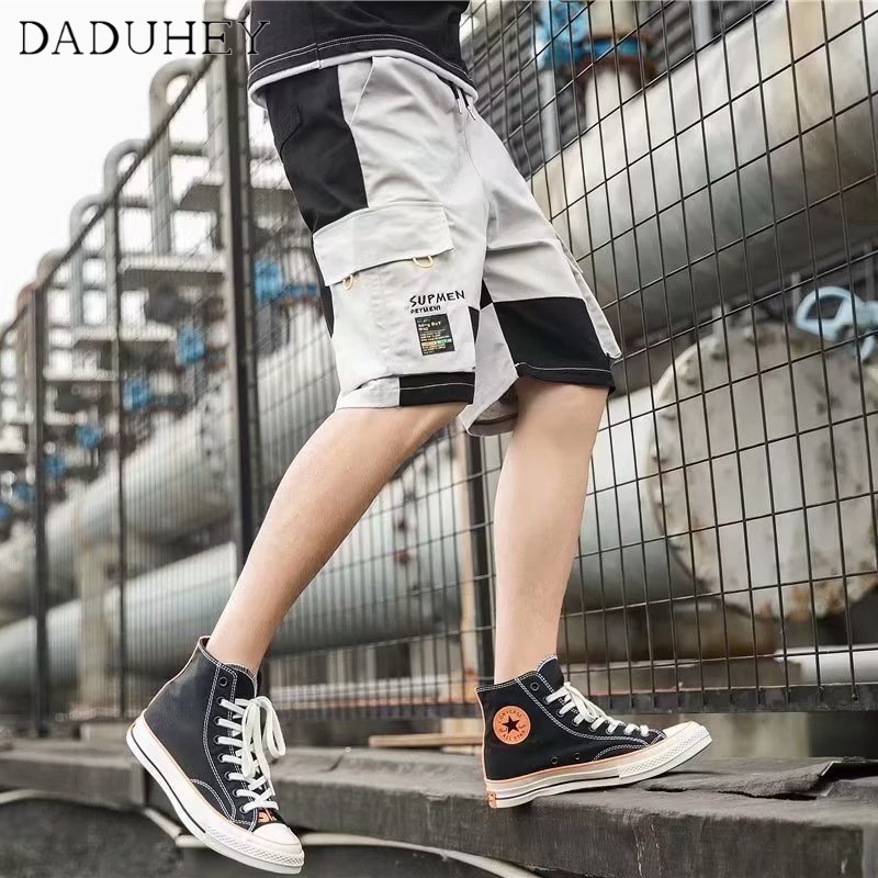 DaDuHey Summer Japanese Color Matching Functional Workwear Shorts Men's plus Size Loose Casual Fashion Brand Sports Shorts