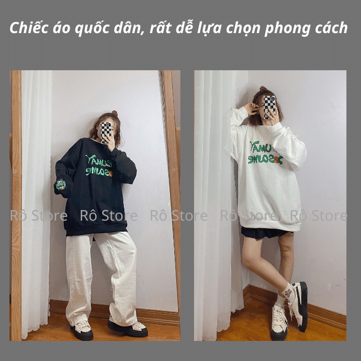 Áo sweater nữ/Áo nỉ form rộng tây bồng unisex dễ phối đồ hình in thú cưng cute chất nỉ bông dày dặn RÔ STORE SW28 | BigBuy360 - bigbuy360.vn
