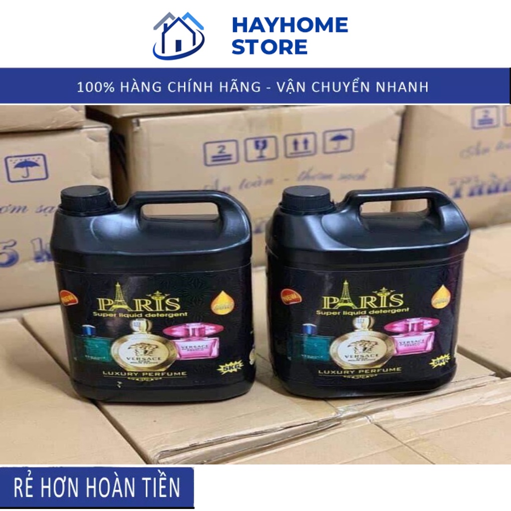Thùng 4 can nước giặt Paris 5 lít .