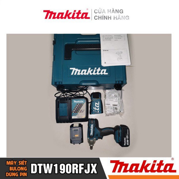 [Chính Hãng] Máy Siết Bu Lông Dùng Pin Makita DTW190RFJX (18V-3.0AH)