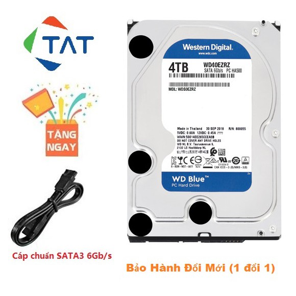 Ổ Cứng HDD WD Blue 6TB 4TB 3.5 inch SATA3 6Gb/s Chính Hãng - Bảo hành 24 tháng 1 đổi 1