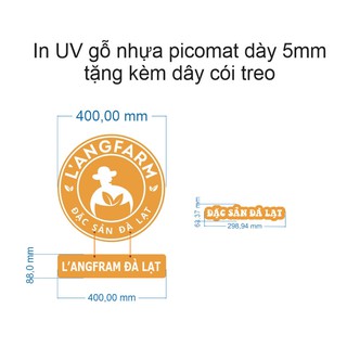 Biển treo gỗ nhựa picomat 5ly in uv tặng kèm dây cói treo