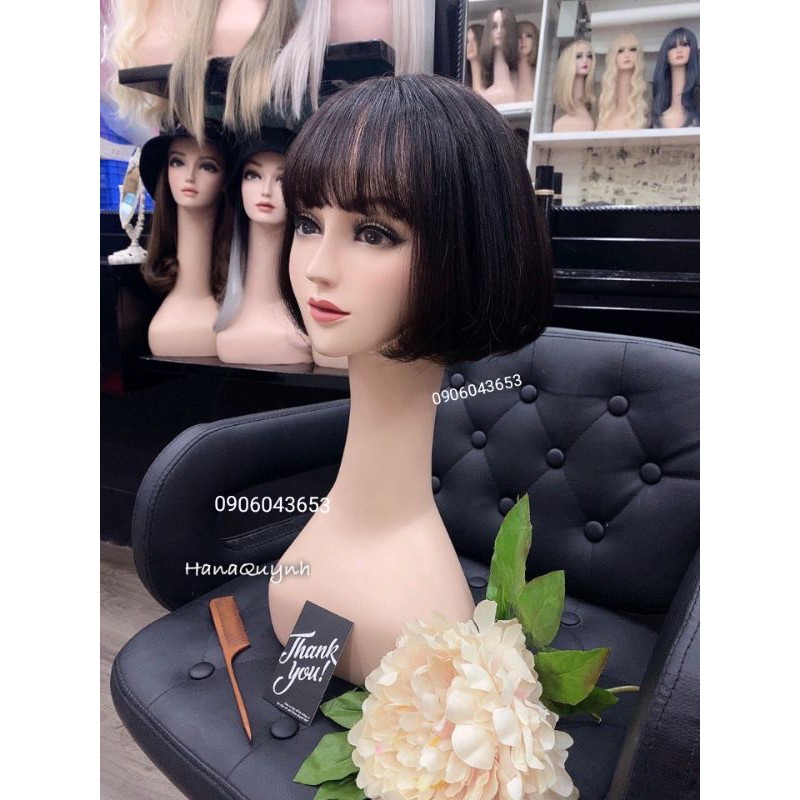 Đầu manocanh đội tóc giả