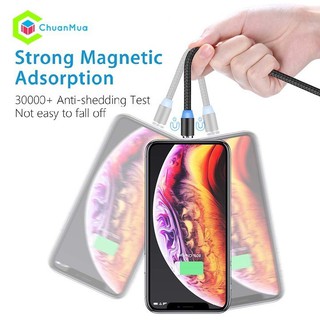 [Full Set 3 Đầu Sạc] Cáp Sạc Từ Nam Châm 3 đầu độ Dây Dù Siêu Bền