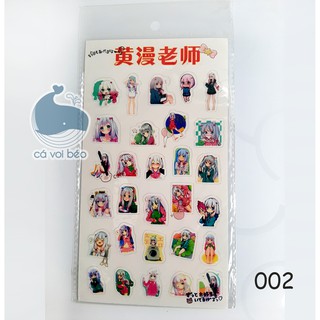 [SALE GIÁ XƯỞNG] Sticker Ero manga Sensei Tác giả đào hoa miếng dán trong suốtsticker manga anime