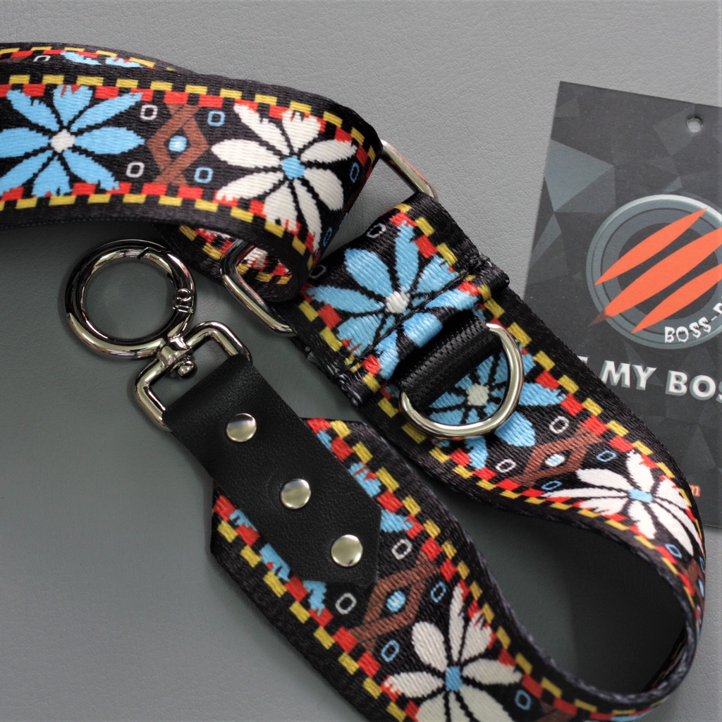 Dây đeo chéo Poly cho túi xách, máy ảnh thổ cẩm Hoa Lá 3