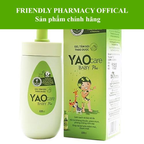 Gel tắm gội thảo dược cho bé Yaocare Baby Plus – Hỗ trợ kháng khuẩn, phòng chống rôm sảy 220ml