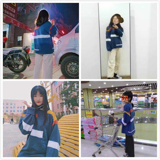 Áo Khoác Tay Dài Hoạ Tiết Kẻ Sọc Thiết Kế Dáng Rộng Thoải Mái