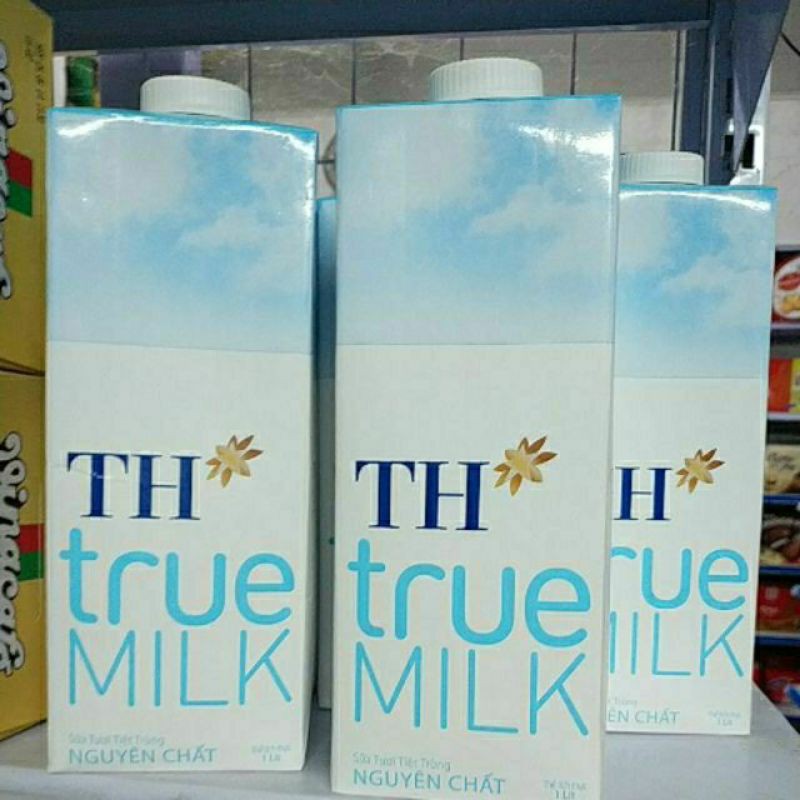 Sữa tươi không đường /có đường TH True Milk hộp 1lít