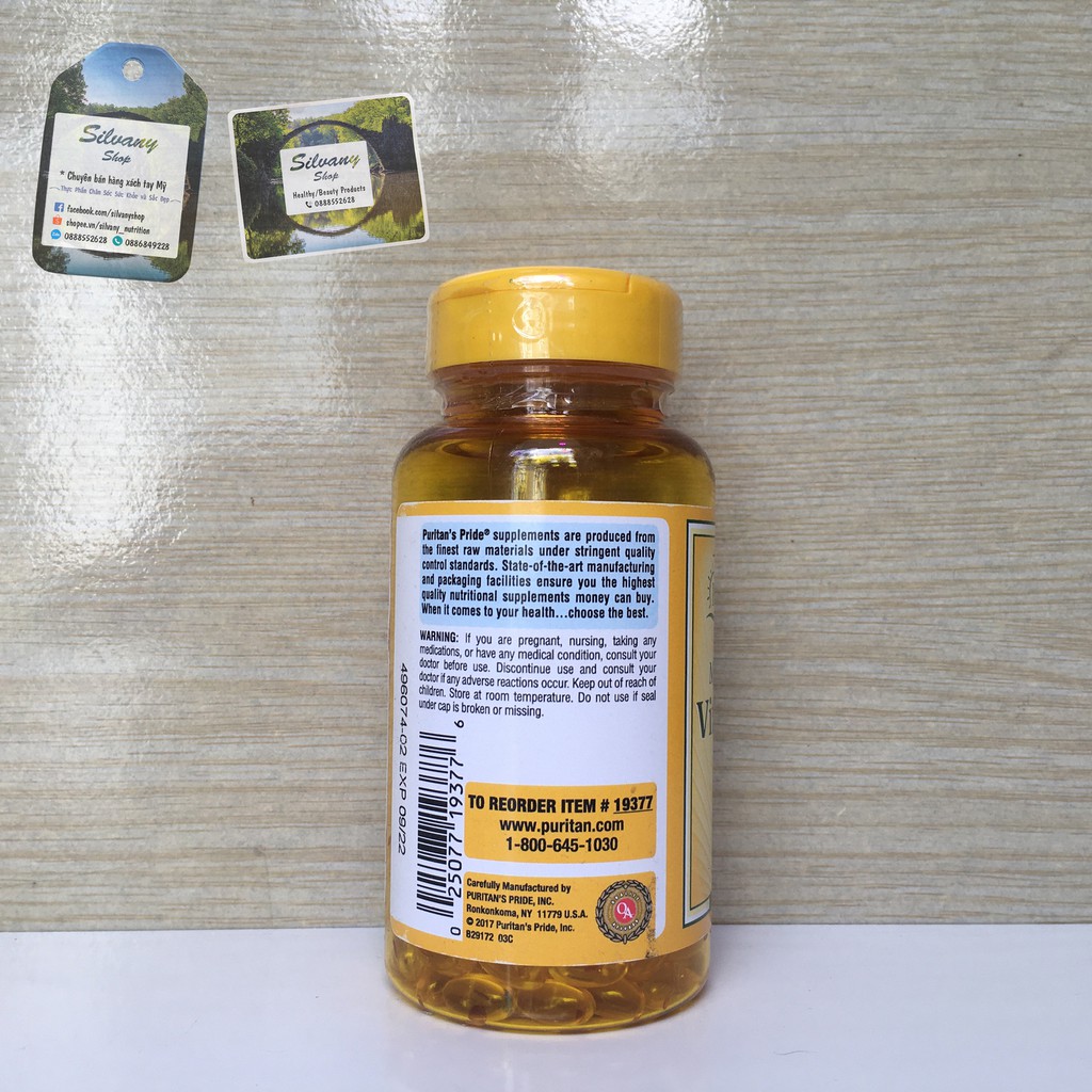 Vitamin D3 1000IU, 2000IU, 5000IU  Puritan's Pride - Tăng Khả Năng Hấp Thu Calci Vào Cơ Thể | Thế Giới Skin Care