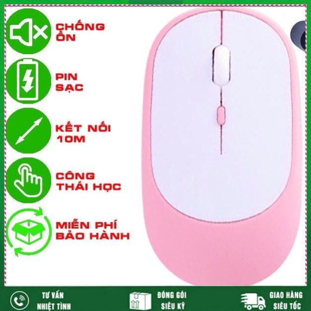 Chuột không dây bluetooth wireless 2.4G NM003 pin sạc chống ồn im lặng laptop pc smartphone