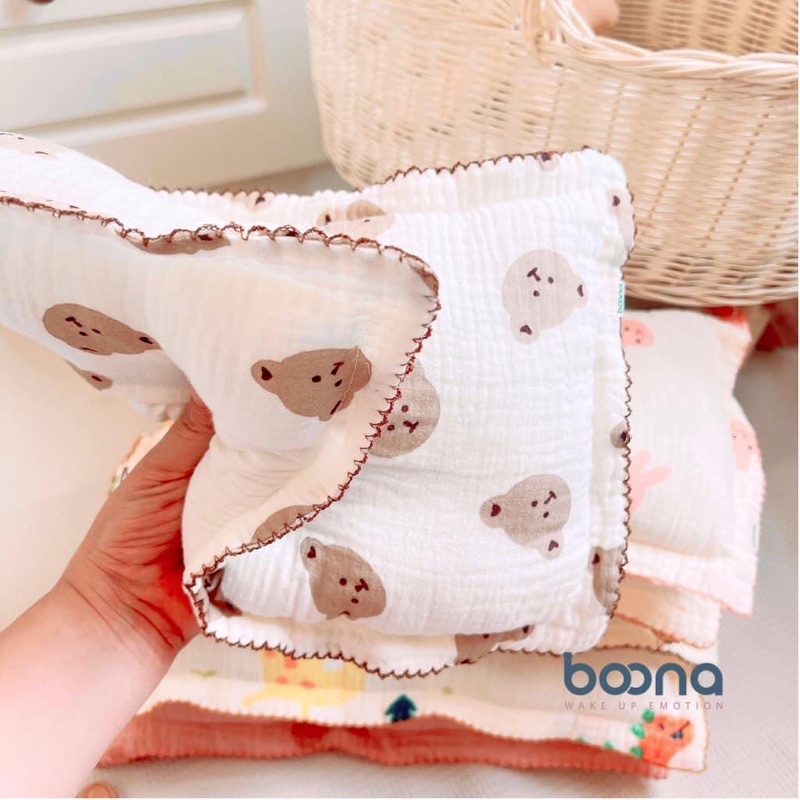 [ Boona /Mio ] gối bông, gối lõm Boona, Mio cho bé sơ sinh đến 3t không kèm chăn