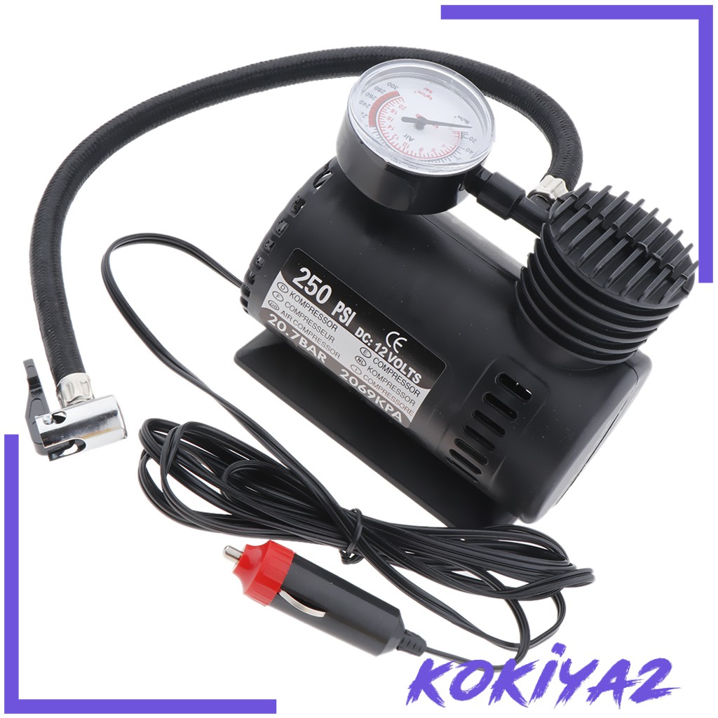 Máy Nén Khí Mini Kokaya2 300 Psi 12v Kèm Đồng Hồ Đo Áp Suất Lốp Xe Hơi