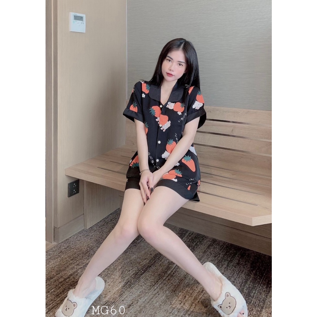 Đồ ngủ bộ pijama cộc tay mặc nhà mùa hè cotton sữa siêu mát Lucy Store