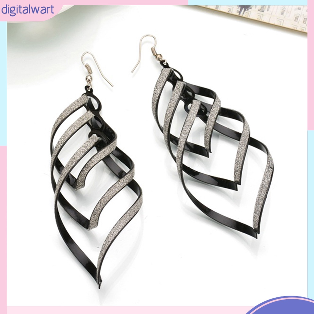 Đôi Bông Tai Dáng Rơi Họa Tiết Xoắn Ốc Đính Đá Thời Trang Cho Nữ