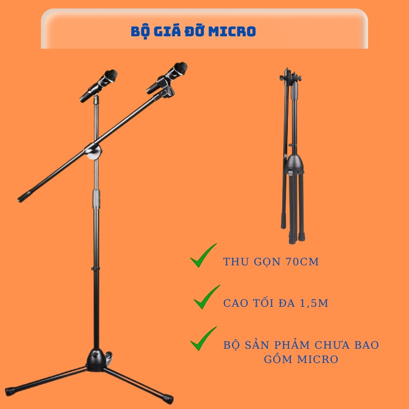 Chân đế đứng kẹp Micro bom mic stand-chân đế micro sân khấu