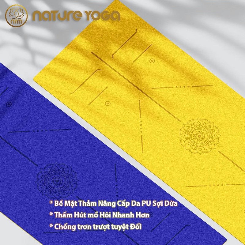 Thảm yoga Nature cao su PU xơ dừa chính hãng  chống trượt tuyệt đối