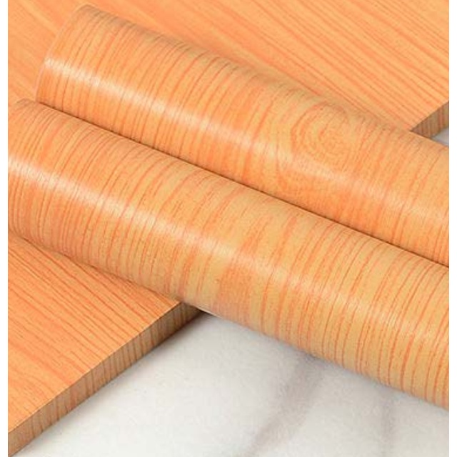Decal giấy dán tường VÁN MỎNG VÀNG TRƠN khổ 60cm keo sẵn