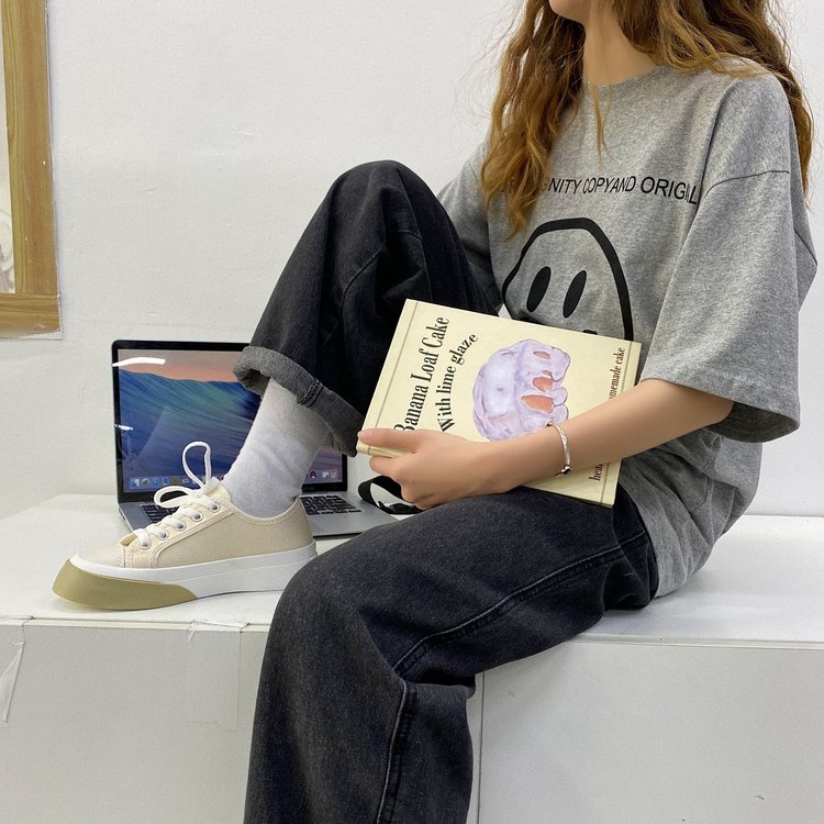 Giày Thể Thao Vải Canvas Đế Thấp Buộc Dây Trẻ Trung Hợp Thời Trang Cho Nữ | BigBuy360 - bigbuy360.vn