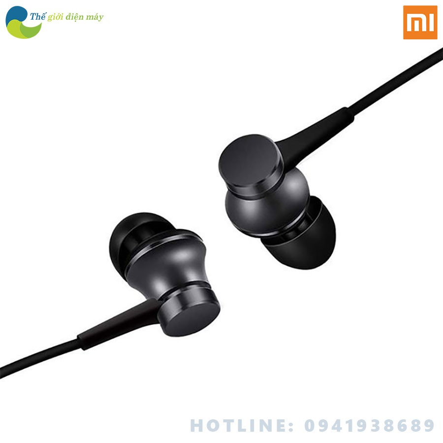 Tai nghe xiaomi piston lite 2017 black dây 1.1m có dây chân 3.5mm có mic vỏ nhôm nguyên khối - bảo hành 6 tháng