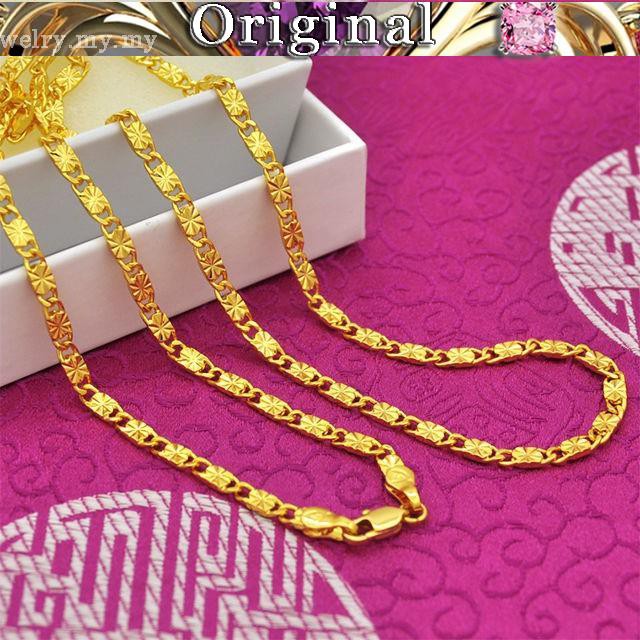 Vòng cổ mạ vàng 916 dài 60cm phong cách Thái Lan cho nam và nữ