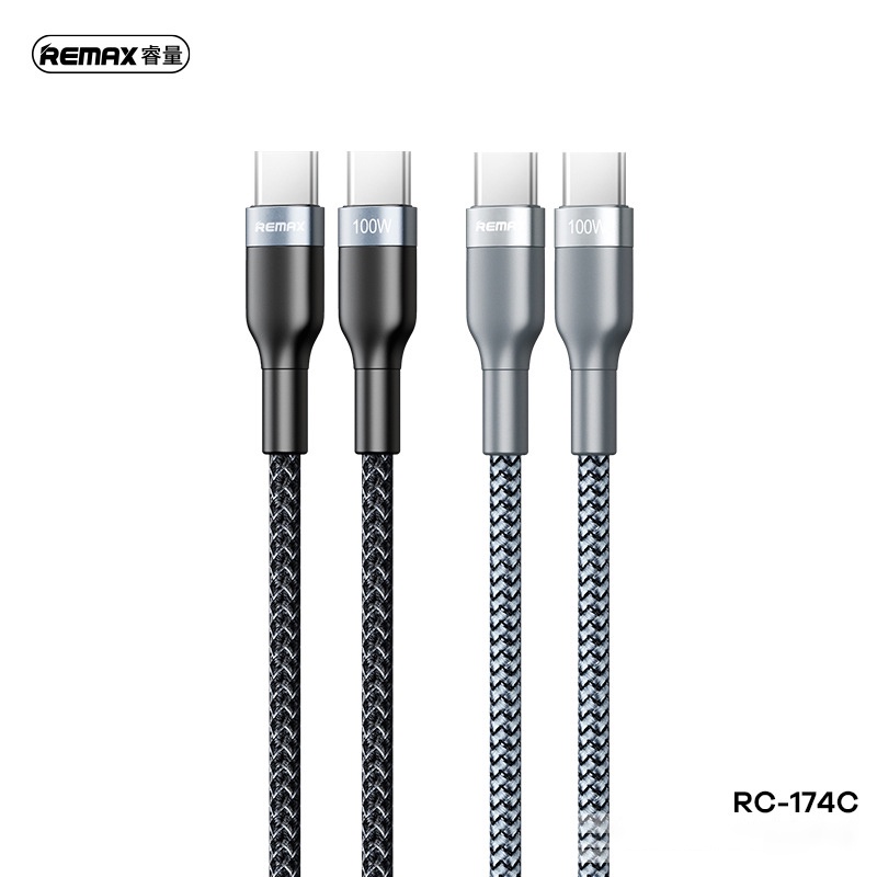 Dây Cáp Sạc Nhanh PD 100W Chính Hãng Remax RC-174C Type-C To Type-C Truyền Dữ Liệu 450 Mbs - Bảo Hành 3 Tháng