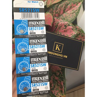 Vỉ pin đồng hồ Maxell 521 chuyên thay pin đồng hồ đeo tay, điều khiển các loại - SR521SW - 379 vỉ 5 viên
