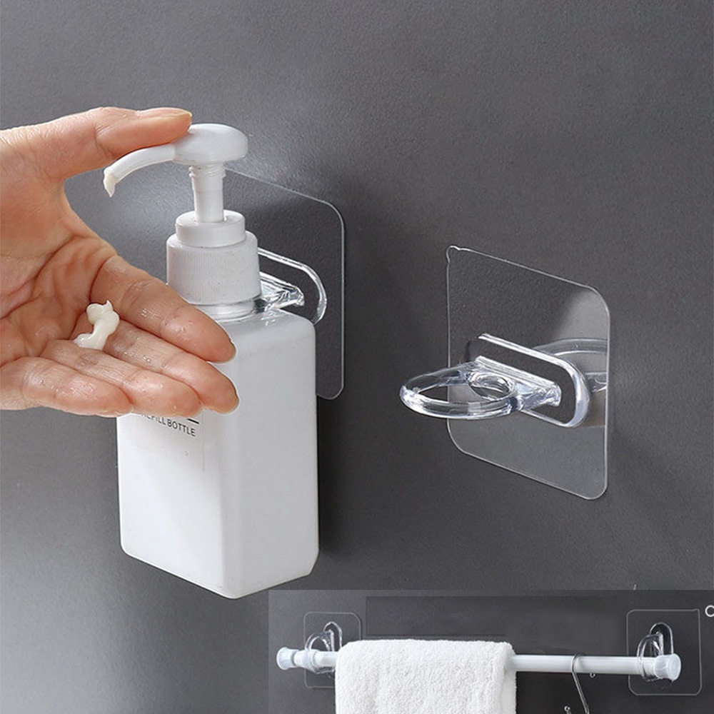 Set 5 móc treo đồ dán tường đa năng trong suốt không đục lỗ