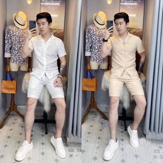 Bộ đũi nam cổ bẻ chất đũi lụa thái lien cao cấp thoáng mát thấm hút mồ hôi