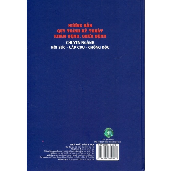 Sách - Hướng dẫn quy trình kỹ thuật khám bệnh chữa bệnh chuyên ngành hồi sức cấp cứu chống độc