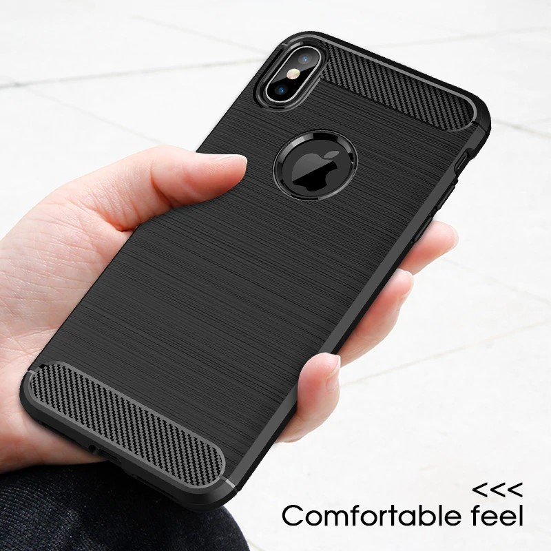 Ốp Lưng iPhone XS Max Dẻo Carbon Phay Xước Chống Sốc