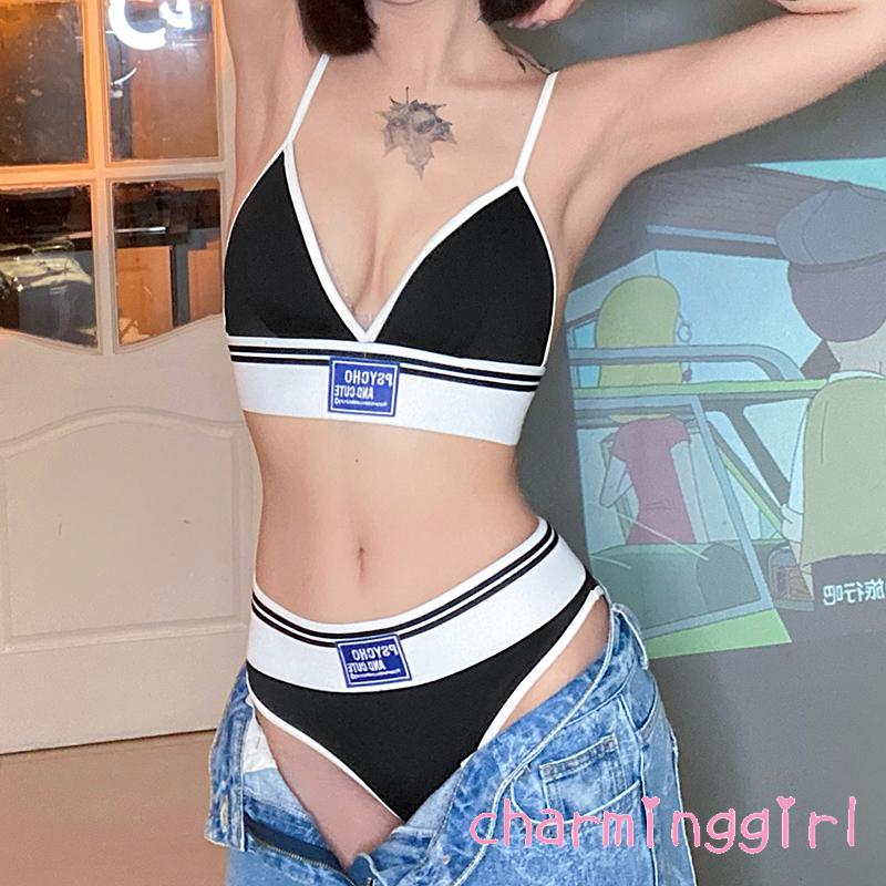 Set Đồ Lót 2 Mảnh Thêu Chữ Thời Trang Cho Nữ