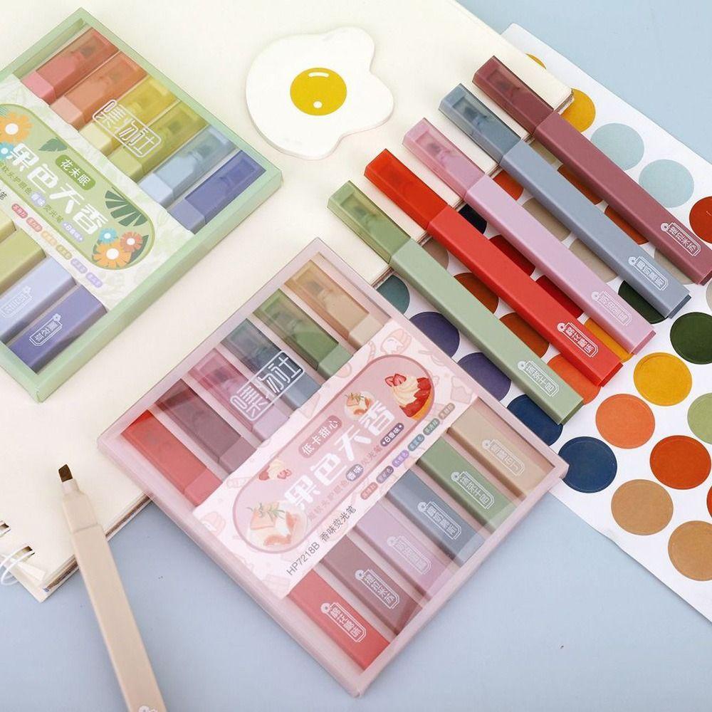 Set 6 Bút Bắt Sáng Màu Sắc Kẹo Ngọt Xinh Xắn