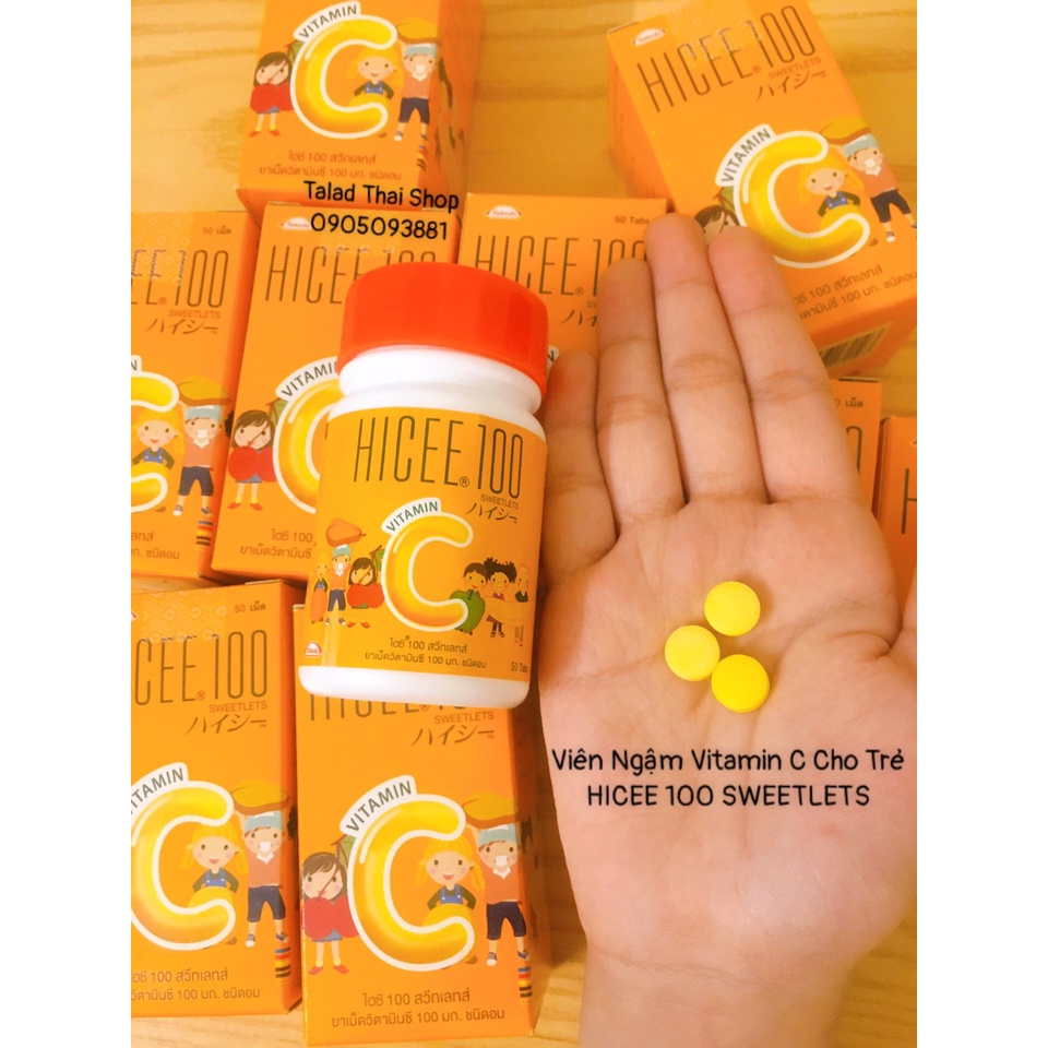 Viên ngậm bổ sung Vitamin C cho bé Tăng Sức Đề Kháng cho trẻ em Hicee 100 Vitamin C Sweetlets Thái Lan