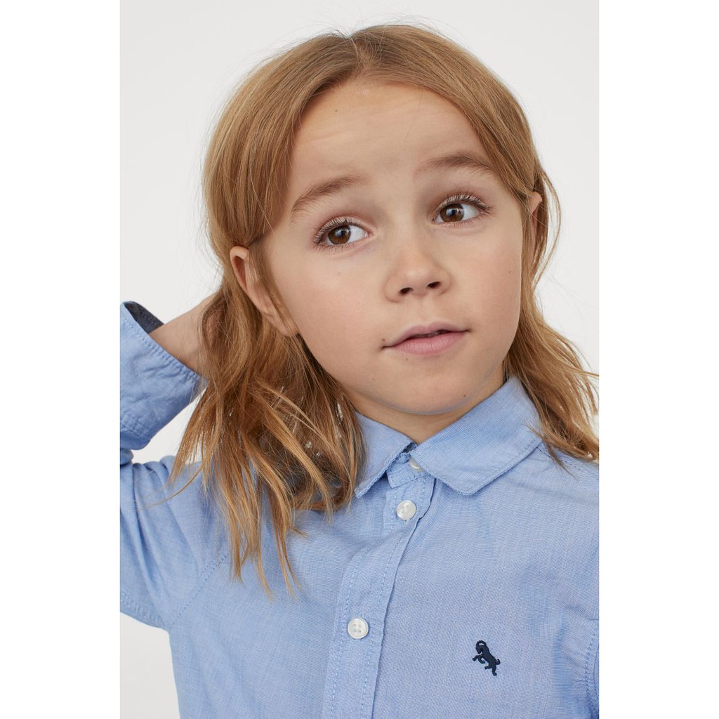 Áo somi xanh blue HM H&amp;M_hàng chính hãng authentic