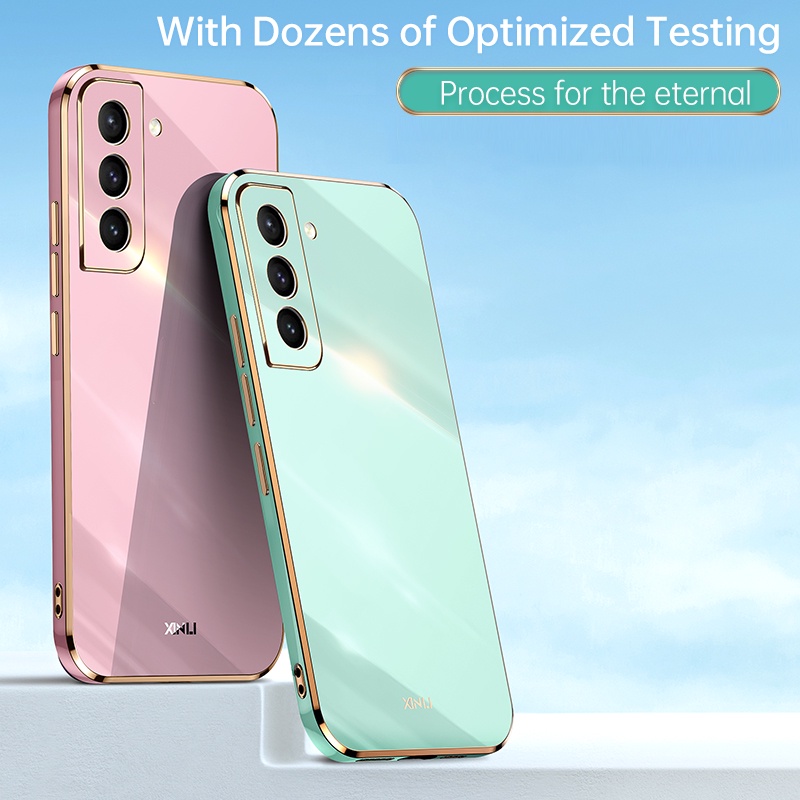 Ốp Điện Thoại Bằng Silicon Mềm Viền Vuông Lấp Lánh Cho Samsung Galaxy S21 FE 5G
