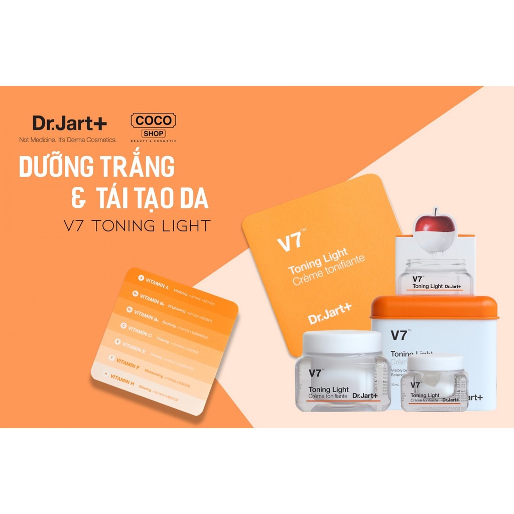Kem Mặt V7 Toning Light Dr.Jart+ Mini Size 15ml - Kem Mặt V7 Pink Toning Dr.Jart 15ml